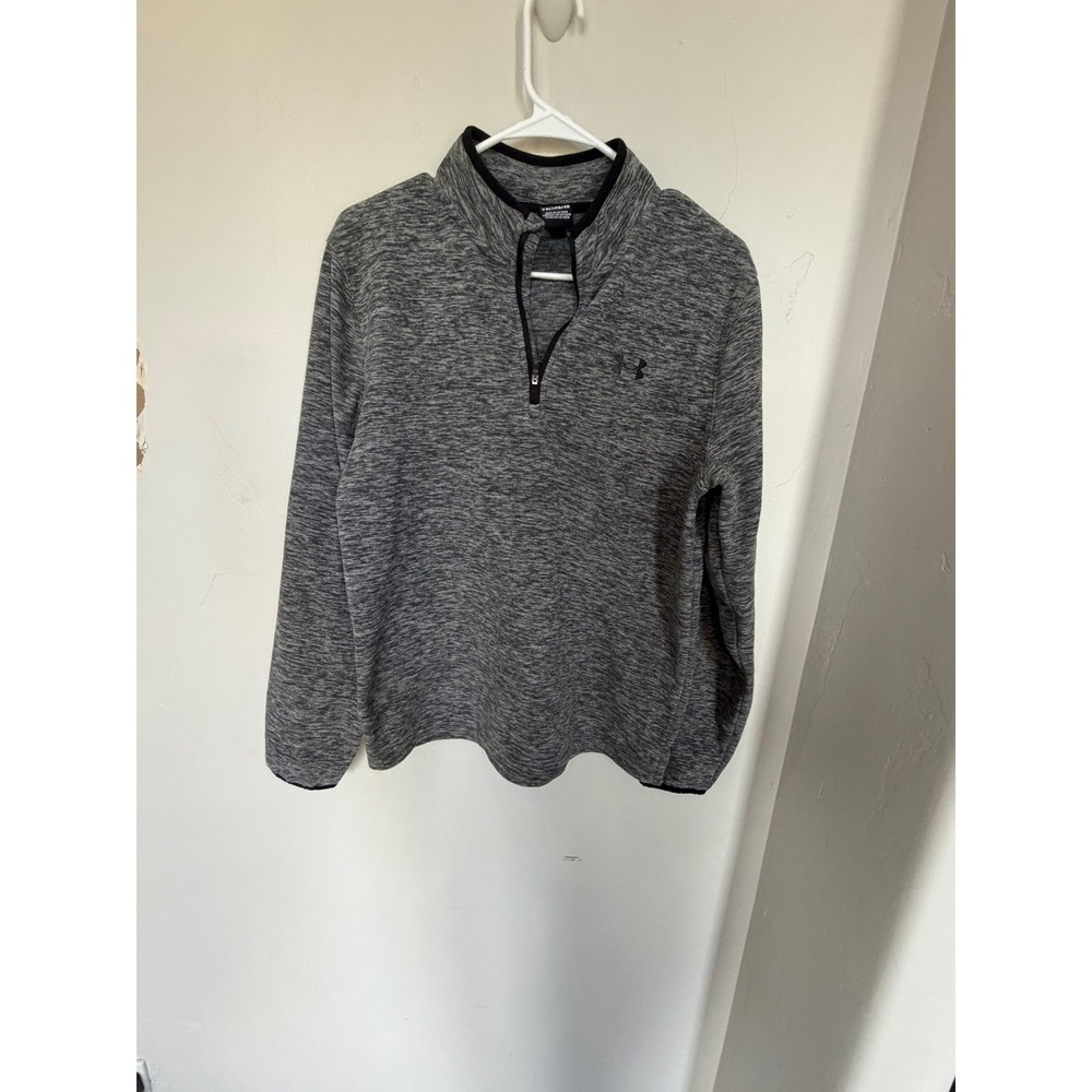 Under Armour Youth XL Gray Space Dye Quarter Zip Pullover Long Sleeve Shirt